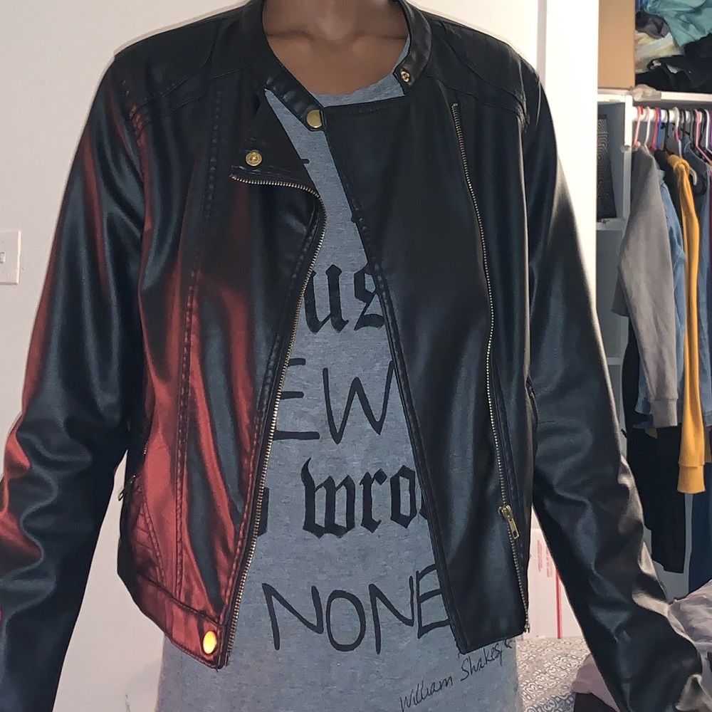 Black leather jacket